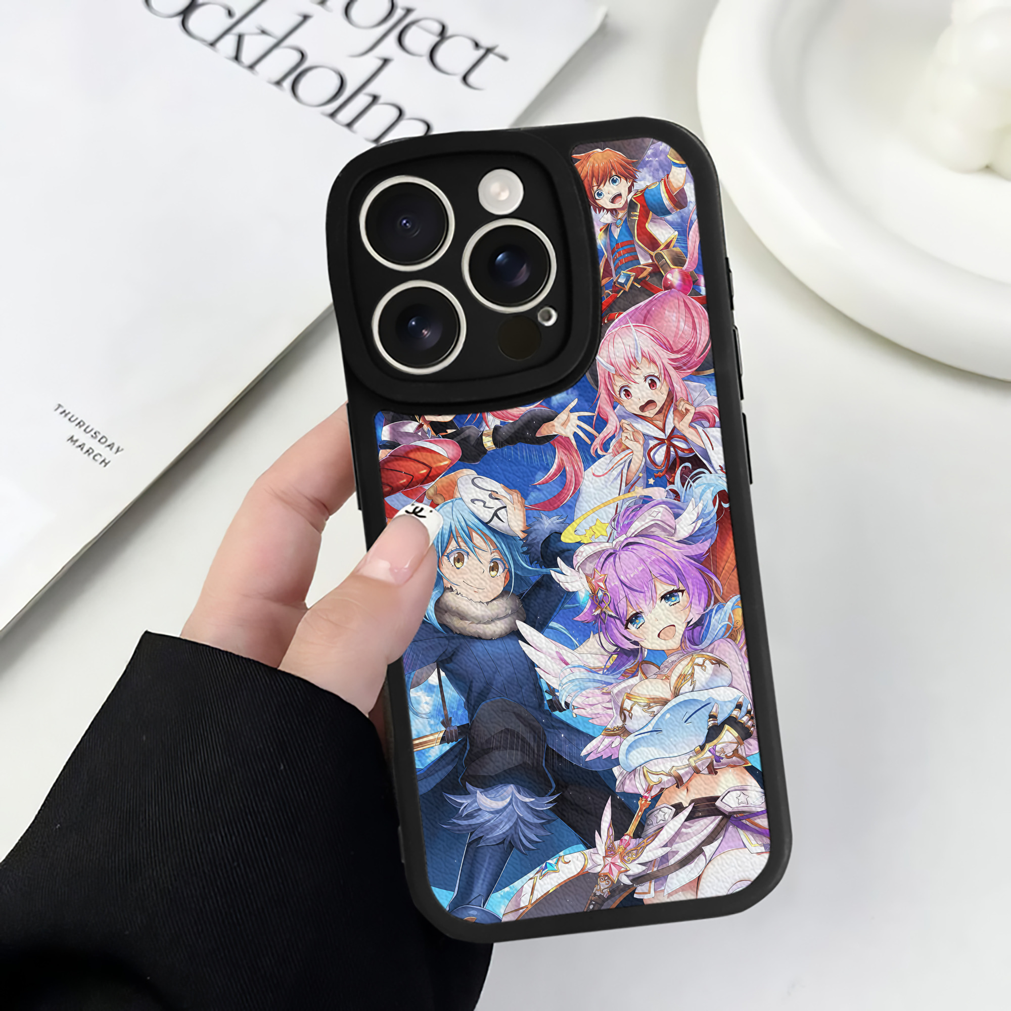 （画像用） 転スラ Regarding Reincarnated to Slime 【iPhone 16シリーズ対応】シリコンスマホケース（レザー調） 材質：シリコン